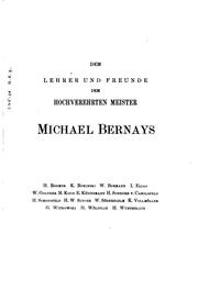 Cover of: Studien zur Litteraturgeschichte: Michael Bernays gewidmet von Schülern und Freunden