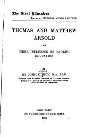 Cover of: Thomas and Matthew Arnold and Their Influence on English Education