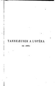 Cover of: Tannhæuser à l'opéra en 1861