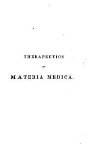 Cover of: Therapeutics and materia medica v.2 by Alfred Stillé