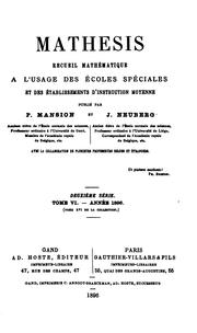 Cover of: Mathesis: recueil mathématique à l'usage des écoles spéciales et des établissements d ... by 