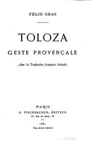 Cover of: Toloza, geste provençale: geste provençale