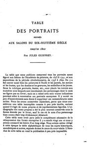 Cover of: Table des portraits, peints, sculptés, dessinés ou gravés, exposés aux ...