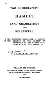 Cover of: Two Dissertations on the Hamlet of Saxo Grammaticus and of Shakespear