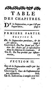 Cover of: Traité de la Suppuration