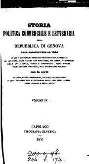 Cover of: Storia civile commerciale et letteraria dei Genovesi dalle origini all'anno 1797