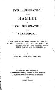 Cover of: Two Dissertations on the Hamlet of Saxo Grammaticus and of Shakespear