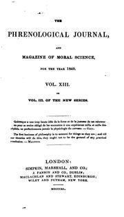Cover of: The Phrenological Journal, and Magazine of Moral Science | 