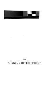 Cover of: The Surgery of the chest