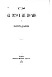 Cover of: Studj sul Tasso e sul Leopardi