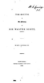 Cover of: Tribute to the Memory of Sir Walter Scott, Baronet