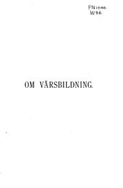 Cover of: Om värsbildning, rytmiska undersökningar