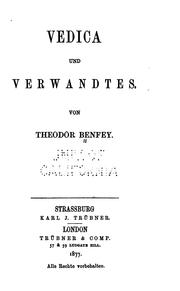 Cover of: Vedica und verwandtes by Theodor Benfey