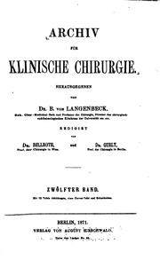 Cover of: Archiv für klinische Chirurgie by 