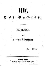 Cover of: Uli, der Pächter: Ein Volksbuch