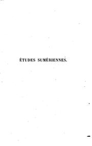 Cover of: Études sumériennes