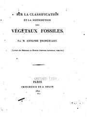 Cover of: Sur la classification et la distribution des végétaux fossiles