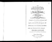 Cover of: Tu es Petrus: an offeratorium for soprano solo, chorus, orchestra and organ, composed for and sung at the dedication of the St. Peter's church Boston under the direction of the composor [sic] Calixa Lavallée.