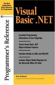 Cover of: Visual Basic.NET programmer's reference