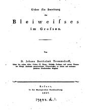 Cover of: Ueber die Bereitung des Bleiweisses im Grossen by Johann Bartholomäus Trommsdorff