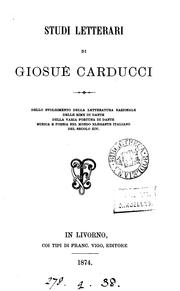 Cover of: Studi letterari di Giosuè Carducci