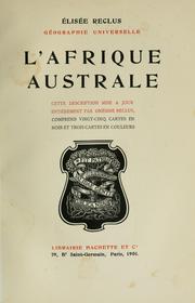 Cover of: L' Afrique australe by Élisée Reclus
