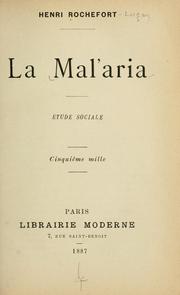 Cover of: La Mal'aria: étude sociale