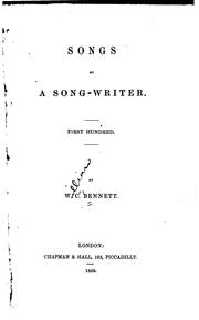 Cover of: Songs by a Song-writer