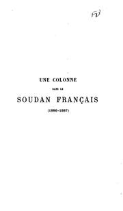 Cover of: Une Colonne dans le Soudan français (1886-1887). by Joseph-Simon Gallieni