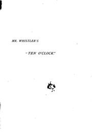 Cover of: "Ten O'clock." by James McNeill Whistler