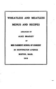 Cover of: Wheatless and Meatless Menus and Recipes by Alice Bradley