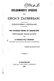 Cover of: Vielgewandts Sprüche und Groa's Zaubersang = (Fiölsvinnsmal--Grougaldr ...