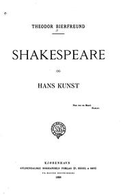 Cover of: Shakespeare og hans kunst