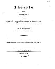 Theorie der potenzial- oder cyklisch-hyperbolischen functionen by Christoph Gudermann