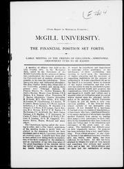 Cover of: McGill University, new endowment fund: extended report of meeting of citizens of Montreal, held on 13th October, 1881.