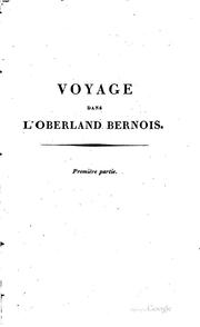 Cover of: Voyage dans l'Oberland bernois