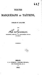 Cover of: Textes marquésans et taïtiens