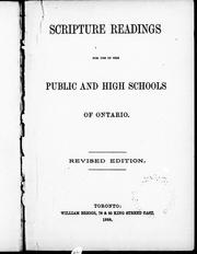 Cover of: Scripture readings for use in the public and high schools of Ontario | 