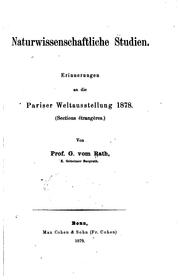 Cover of: Naturwissenschaftliche Studien: Erinnerungen an die Pariser Weltausstellung ...