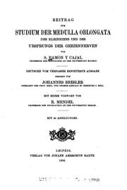 Cover of: Beitrag zum Studium der Medulla Oblongata, des Kleinhirns und des Ursprungs der Gehirnnerven