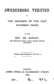 Cover of: Swedenborg verified by the progress of the past hundred years