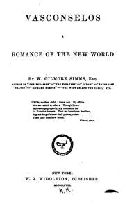 Cover of: Vasconselos: A Romance of the New World