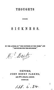 Cover of: Thoughts during sickness, by the author of the 'Doctrine of the cross'. by Robert Brett