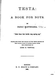 Cover of: Testa: A Book for Boys by Paul Mantegazza
