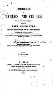 Cover of: Formules et tables nouvelles pour la solution des problemes relatifs aux ... by 