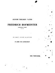 Cover of: Vergleichende Untersuchungen der Keimung, Entfaltung und Fruchtbildung höherer Kryptogamen ...