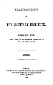 Cover of: Transactions of the Sanitary Institute of Great Britain