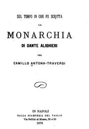 Cover of: Sul tempo in che fu scritta la Monarchia di Dante Alighieri