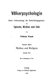 Cover of: Völkerpsychologie Eine Untersuchung der Entwicklungsgesetze von Sprache ...