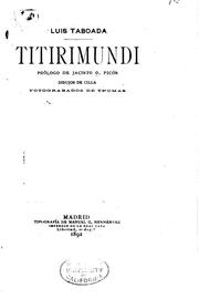 Cover of: Titirimundi